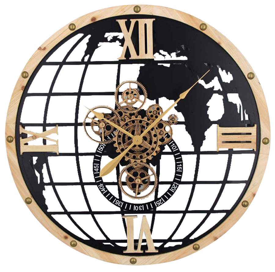 LObjet du Monde Grande Horloge de Table Squelette à Engrenages