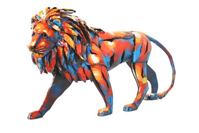 figurine statuette métal le roi lion multicolore