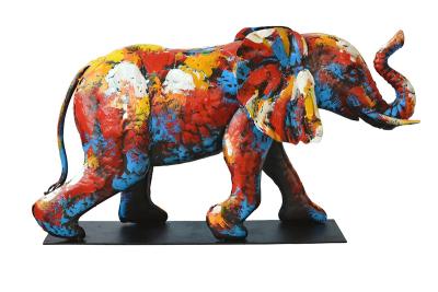 figurine statuette métal éléphant multicolore