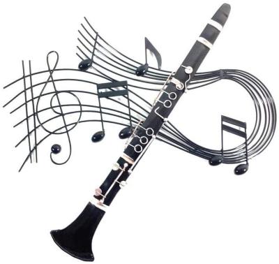 Fresque métal musique noir clarinette et notes de musique
