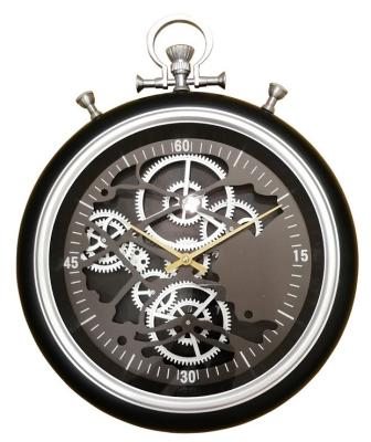 Horloge chronomètre à engrenages métal avec rouages silencieux