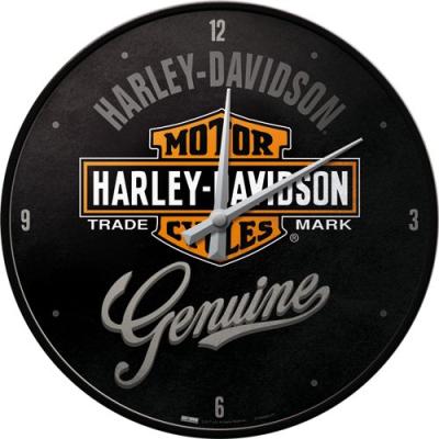 horloge vintage noire métal verre Harley Davidson