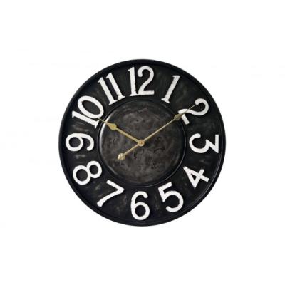 Horloge noire vintage chiffres métal