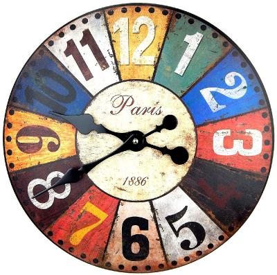 horloge métal vintage multicolore Paris