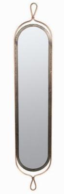 Grand miroir métal déco vertical fintions cuivre argent