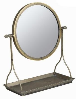 Miroir métal cuivré plateau support