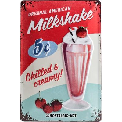 plaque murale métal en tôle American Milkshake