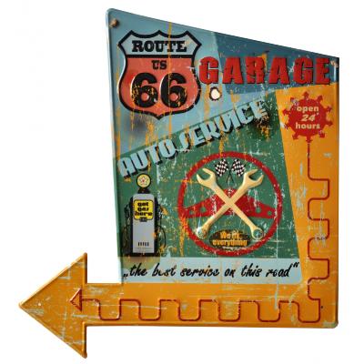 Plaque métal murale vintage Garage auto service Route 66