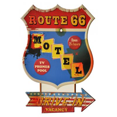 Plaque métal murale vintage Motel Route 66