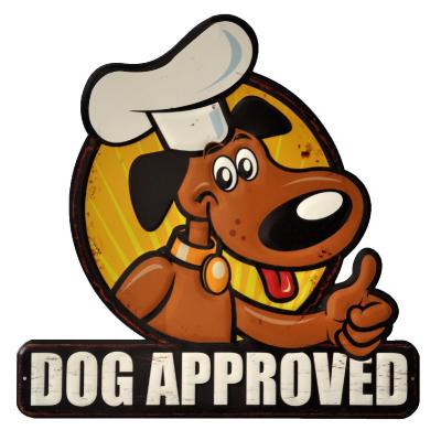 Plaque murale métal Dog approved pour restaurant