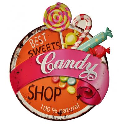 Plaque murale métal candy best sweets