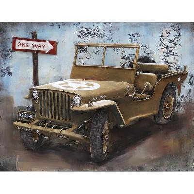 tableau art métal 3D Jeep débarquement D Day