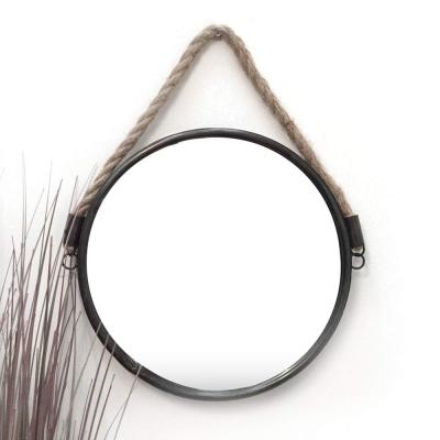 miroir métal hublot cosmétique avec corde nautique